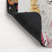 可愛い赤キツネ絵画水色マウスマットフローラ マウスパッド (コーナー)