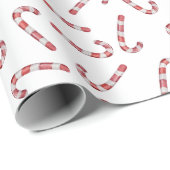 可愛い赤キャンディーケーンヴィンテージクリスマス ラッピングペーパー (ロールコーナー)