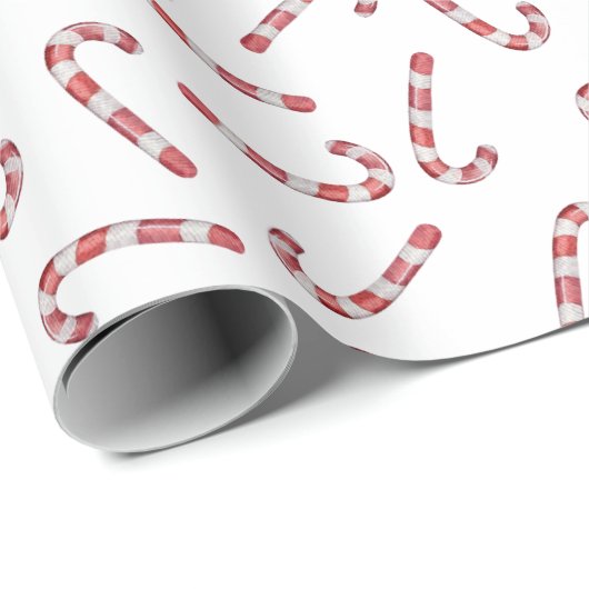 可愛い赤キャンディーケーンヴィンテージクリスマス ラッピングペーパー (ロールコーナー)
