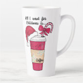 可愛い赤サンタハットコーヒーキャンディーケーンクリスマス カフェラテマグ (右)