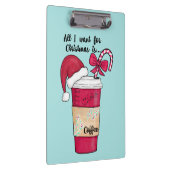 可愛い赤サンタハットコーヒーキャンディーケーンクリスマス クリップボード (右)