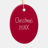 可愛い赤サンタハットコーヒーキャンディーケーンクリスマス セラミックオーナメント (裏面)