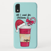 可愛い赤サンタハットコーヒーキャンディーケーンクリスマス Case-Mate iPhoneケース (裏面)