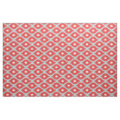 可愛い赤ターコイズ白イカットの部族模様 ファブリック (ヤード)