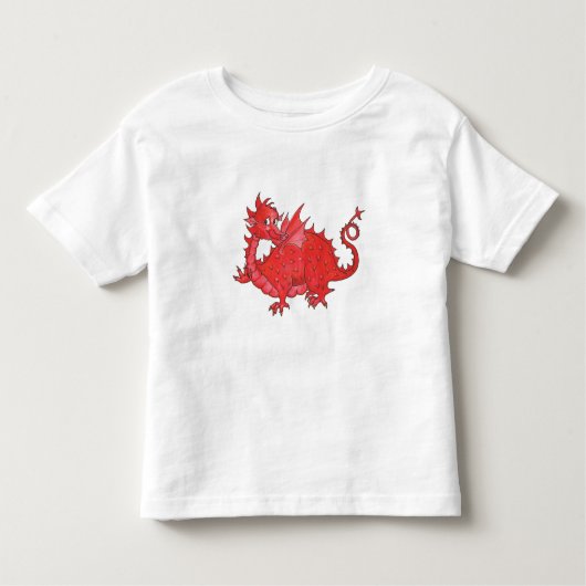 可愛い赤ドラゴンの幼児Tシャツ トドラーTシャツ (正面)