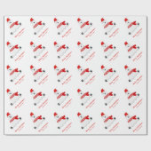 可愛い赤パーソナライズされた極熊メリークリスマス ラッピングペーパー (フラット)