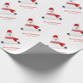 可愛い赤パーソナライズされた極熊メリークリスマス ラッピングペーパー (角)