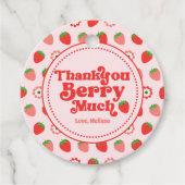可愛い赤ピンクのイチゴありがとうベリー多く フェイバータグ (正面)