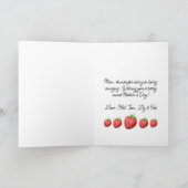 可愛い赤ピンク愛You Berry Much Mother's Day カード (内部)