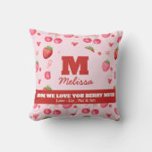 可愛い赤ピンク愛You Berry Much Mother's Day クッション (正面)