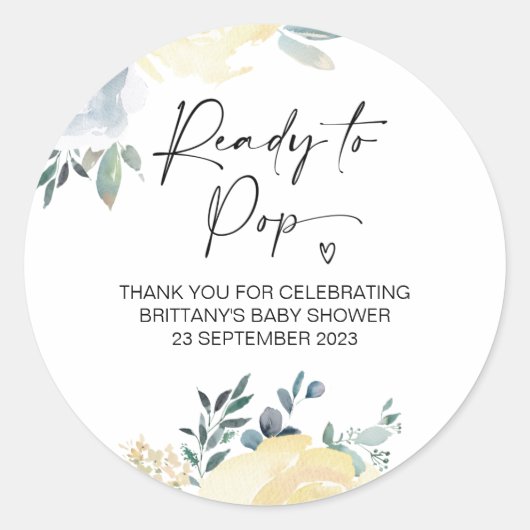 可愛い赤ポップ・アートのちゃんシャワーの好意フローラ ラウンドシール (正面)