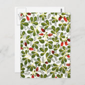 可愛い赤ヴィンテージ花柄 ポストカード (正面/裏面)