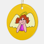 可愛い赤毛ガールクリスマスエンジェル セラミックオーナメント (左)