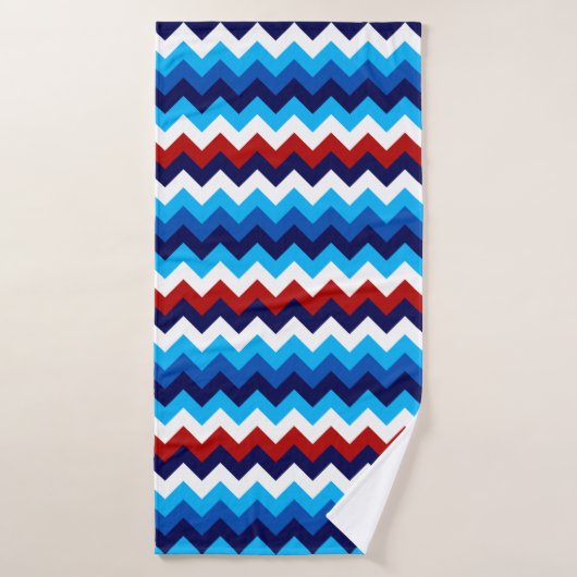 可愛い赤白青山形バスタオル バスタオル (バスタオル)