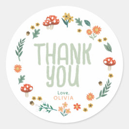 可愛い赤素朴ちゃんシャワーウッドランド ラウンドシール