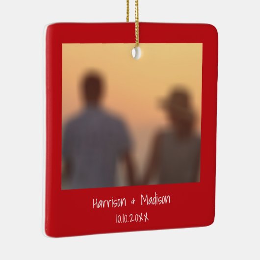 可愛い赤縁どカスタムい写真の名前はクリスマス セラミックオーナメント (右)
