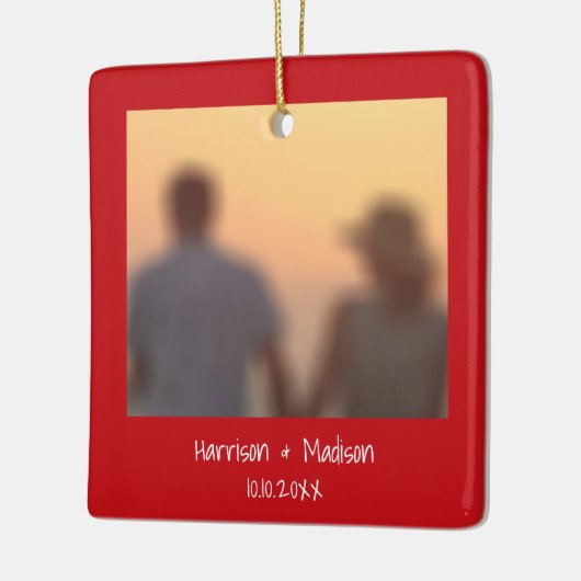 可愛い赤縁どカスタムい写真の名前はクリスマス セラミックオーナメント (左)