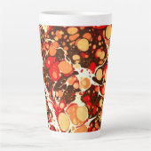 可愛い赤茶色のオレンジ色の抽象芸術石 カフェラテマグ (正面)