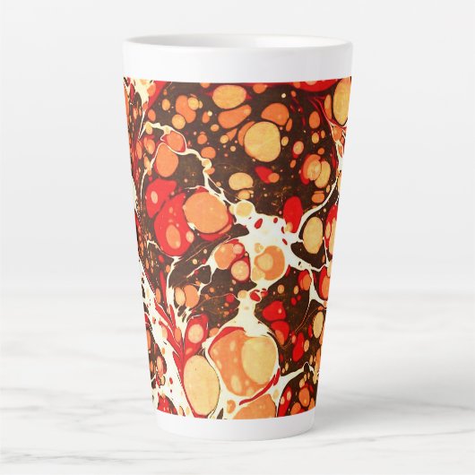 可愛い赤茶色のオレンジ色の抽象芸術石 カフェラテマグ (正面)