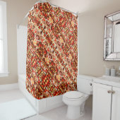 可愛い赤茶色のオレンジ色の抽象芸術石 シャワーカーテン (インサイチュ)