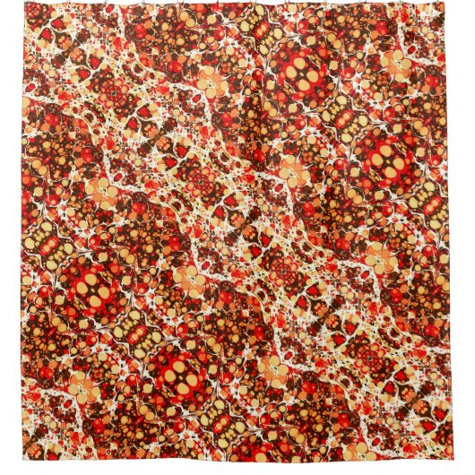 可愛い赤茶色のオレンジ色の抽象芸術石 シャワーカーテン (正面)