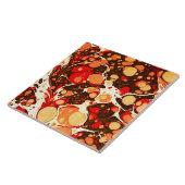 可愛い赤茶色のオレンジ色の抽象芸術石 タイル (側面)