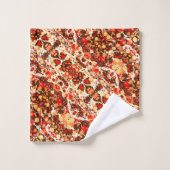 可愛い赤茶色のオレンジ色の抽象芸術石 バスタオルセット (ウォッシュタオル)