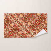 可愛い赤茶色のオレンジ色の抽象芸術石 バスタオルセット (ハンドタオル)