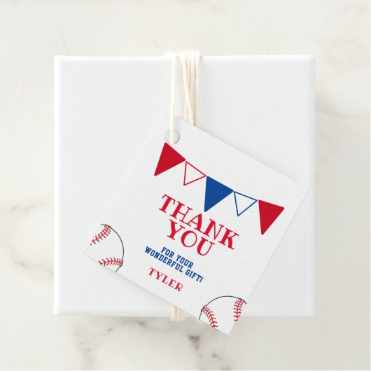 可愛い赤青の球旗ありがとう フェイバータグ (インサイチュ)