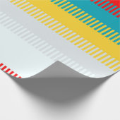 可愛い赤青黄緑抽象芸術パターストライプン ラッピングペーパー (角)