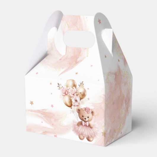 可愛い赤面クマ気球Bearly Wait赤ちゃんシャワー フェイバーボックス (裏面サイド)
