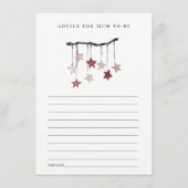可愛い赤面スターモバイルアドバイスマムベイビーシャワー エンクロージャーカード (正面)