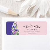 可愛い赤面ピンクのミセス・フローラ結婚の住所 ラベル (インサイチュ)