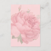 可愛い赤面ピンクローズフローラ結婚ズ詳細 エンクロージャーカード (裏面)