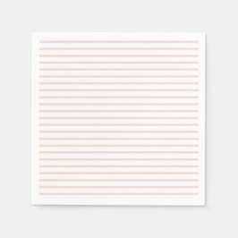 可愛い赤面ピンク白ストライプ横型モダン スタンダードカクテルナプキン