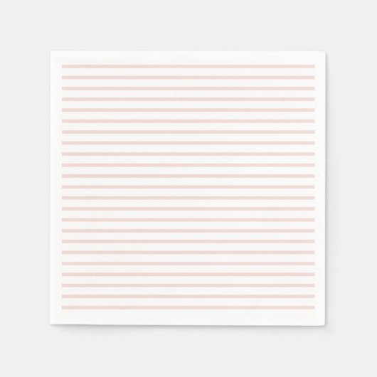 可愛い赤面ピンク白ストライプ横型モダン スタンダードカクテルナプキン (正面)