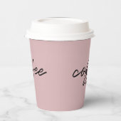 可愛い赤面ピンク「コーヒー」ミニマリスト 紙コップ (左)