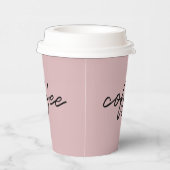 可愛い赤面ピンク「コーヒー」ミニマリスト 紙コップ (右)