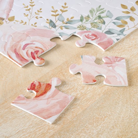 可愛い赤面フローラ部族森林動物 ジグソーパズル (側面)