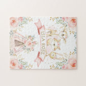 可愛い赤面フローラ部族森林動物 ジグソーパズル (横)