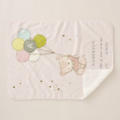 可愛い赤面ベアバルーンモノグラムガーリーベビースタット シェルパブランケット (正面(横))