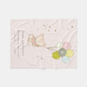 可愛い赤面ベアバルーンモノグラムガーリーベビースタット フリースブランケット (正面(横))