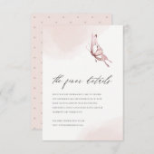 可愛い赤面水彩蝶結婚の詳細 エンクロージャーカード (正面/裏面)