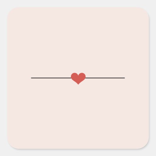 可愛い赤面空白のピンク スクエアシール (正面)