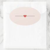 可愛い赤面空白のピンク 楕円形シール (バッグ)