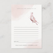 可愛い赤面蝶ママ赤ちゃんシャワー用アドバイス エンクロージャーカード (正面)