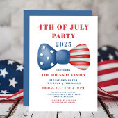 可愛い赤・白・青の弓7月4日 招待状