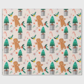 可愛い赤、緑、白キャンディストライプクリスマスWr ラッピングペーパー (フラット)