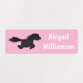 可愛い走のシェトランドポニーパーソナライズされた漫画 ラベル (デザイン2)