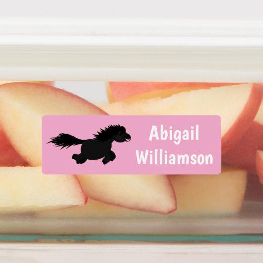 可愛い走のシェトランドポニーパーソナライズされた漫画 ラベル (貼付)